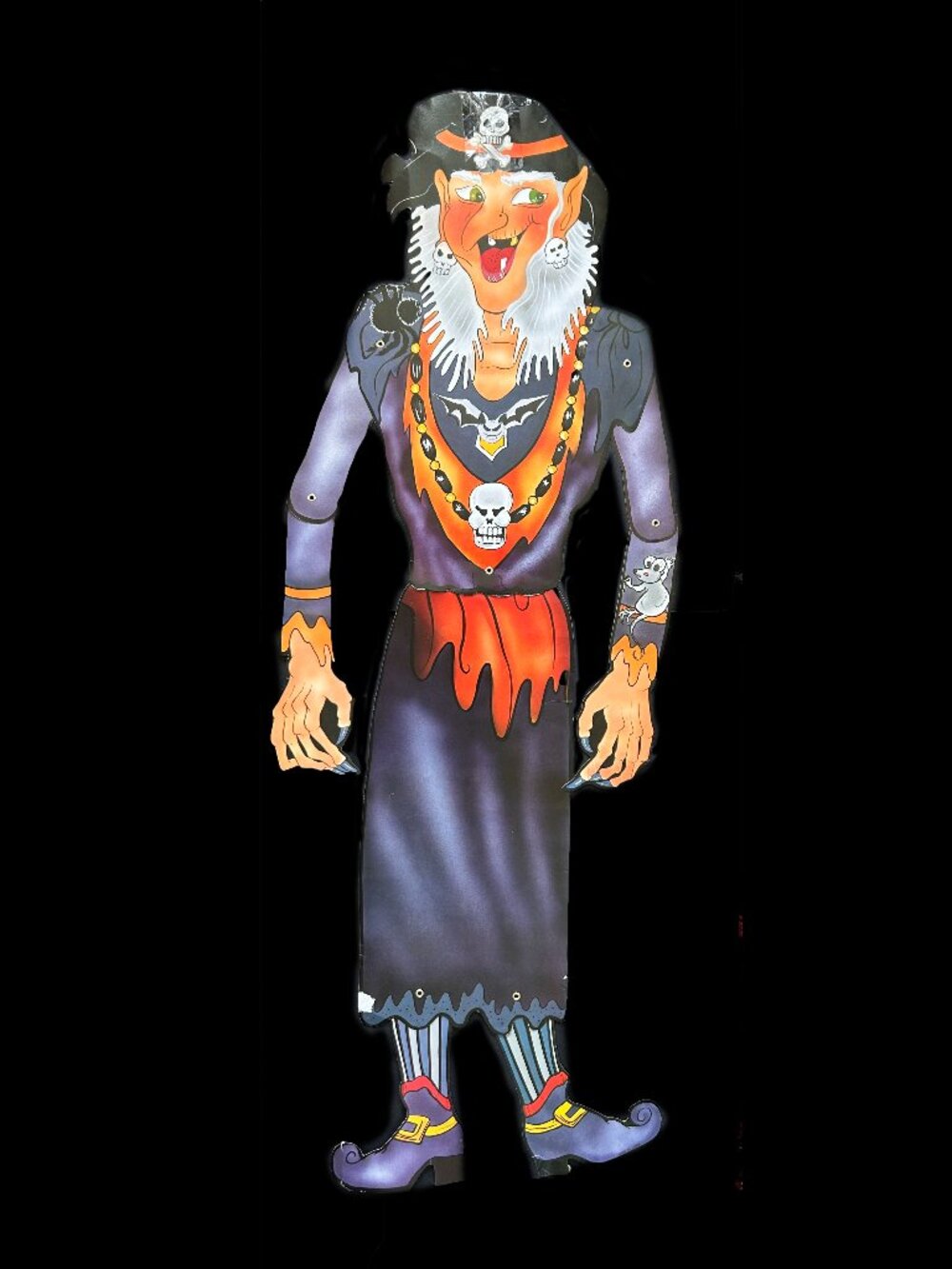 Vintage Halloween Jointed Witch Die Cut